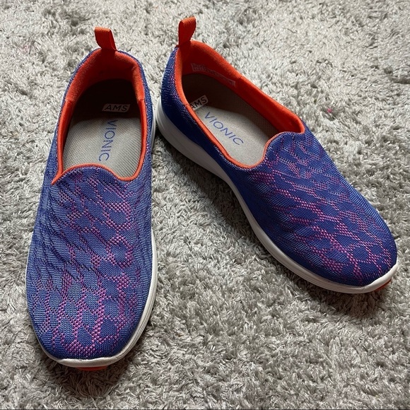 Vionic agile Hydra active slip on shoes sz 9 purple orange animal print sneaker - Picture 9 of 9